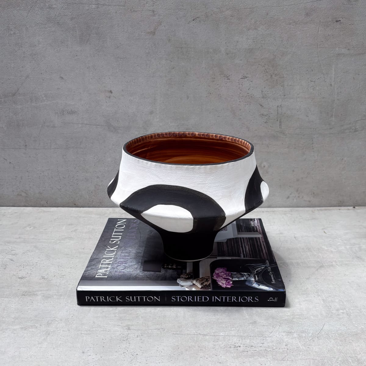 Monochrome Pedestal Decorative Ceramic Bowl - Home Artisan
