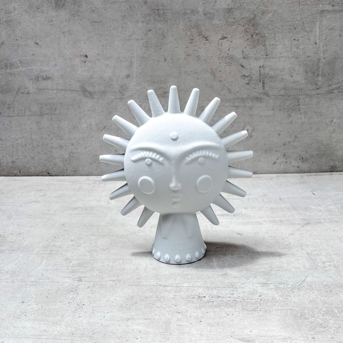 Sun Spirit Ceramic White Totem Sculpture - Home Artisan