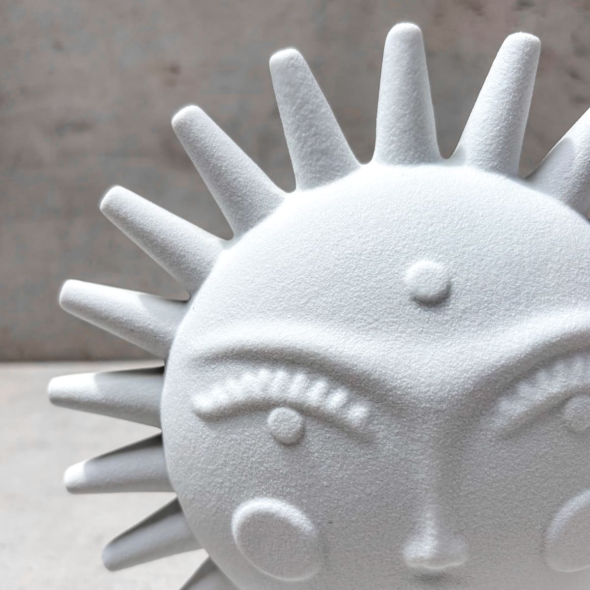 Sun Spirit Ceramic White Totem Sculpture - Home Artisan