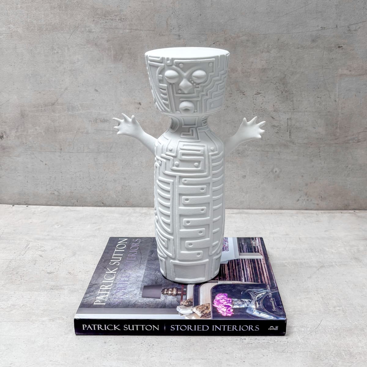 Tribal Totem White Ceramic Sculpture - Home Artisan