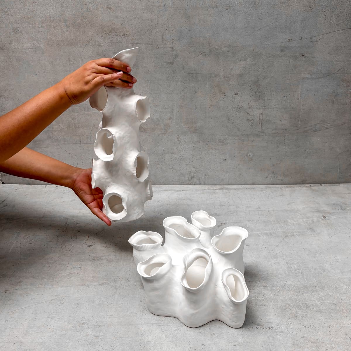 Coral Reef Textured Ceramic Sculpture (Tall) - Home Artisan