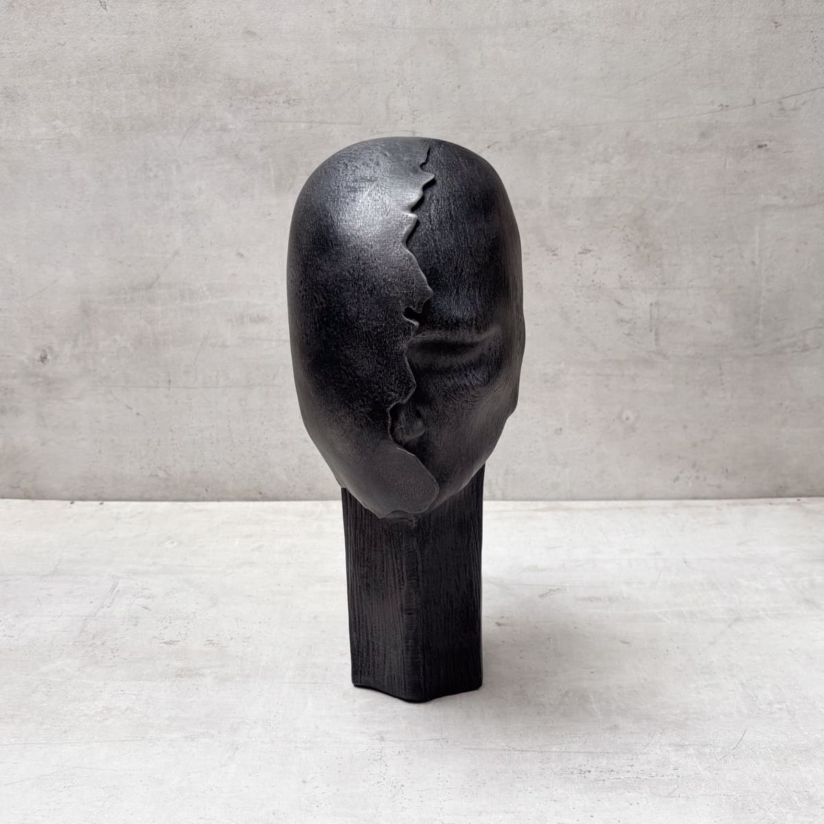 Charcoal Black Abstract Head Sculpture - Home Artisan