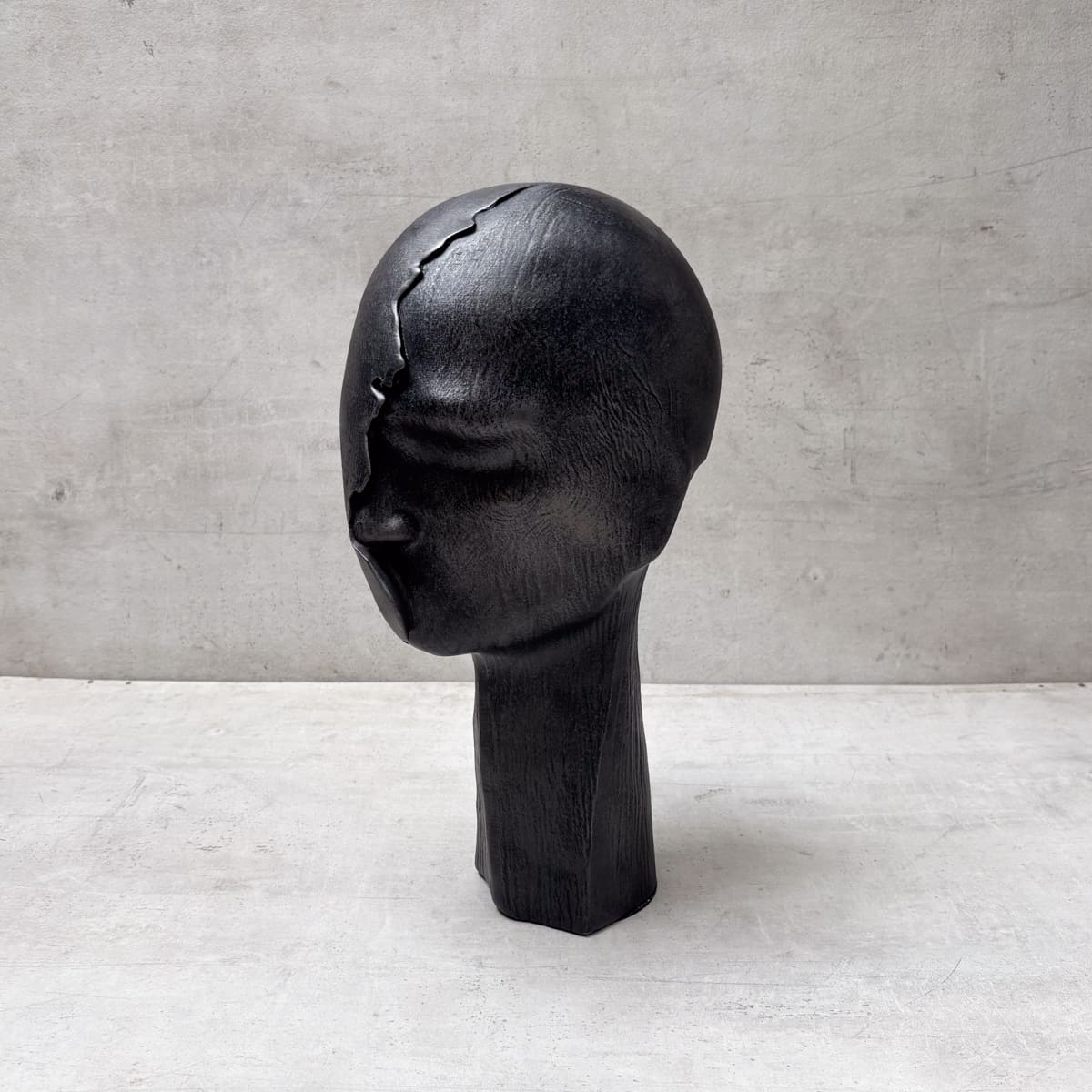 Charcoal Black Abstract Head Sculpture - Home Artisan