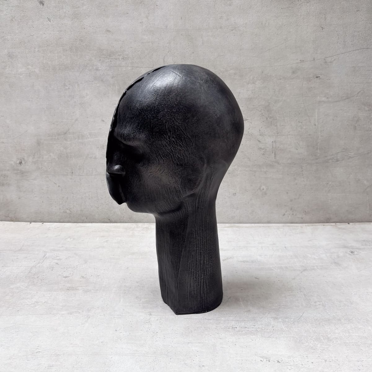 Charcoal Black Abstract Head Sculpture - Home Artisan