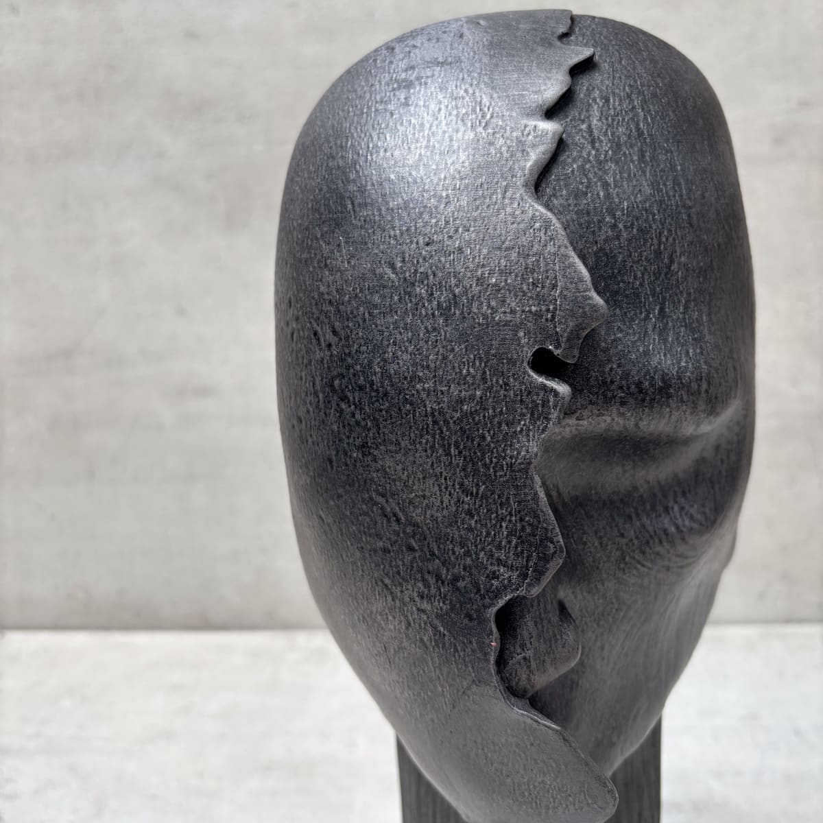 Charcoal Black Abstract Head Sculpture - Home Artisan