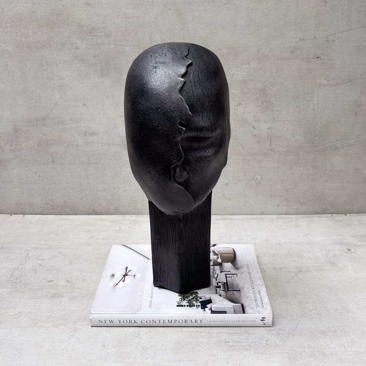 Charcoal Black Abstract Head Sculpture - Home Artisan