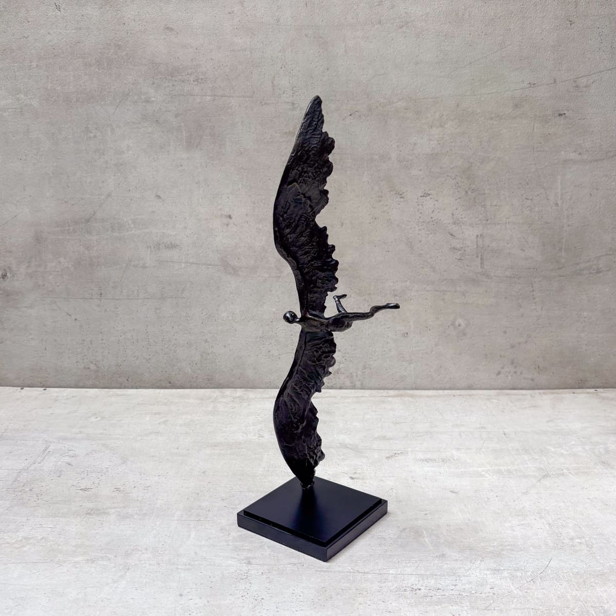 Flight of Dreams Black Metal Sculpture - Home Artisan