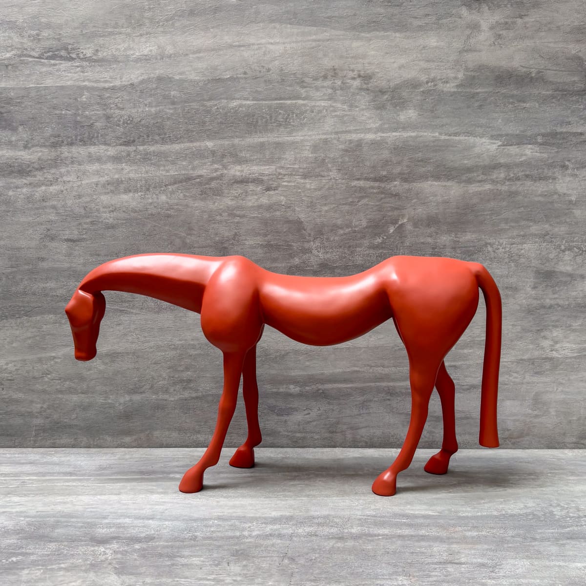 Minimalist Red Horse Sculpture - Home Artisan
