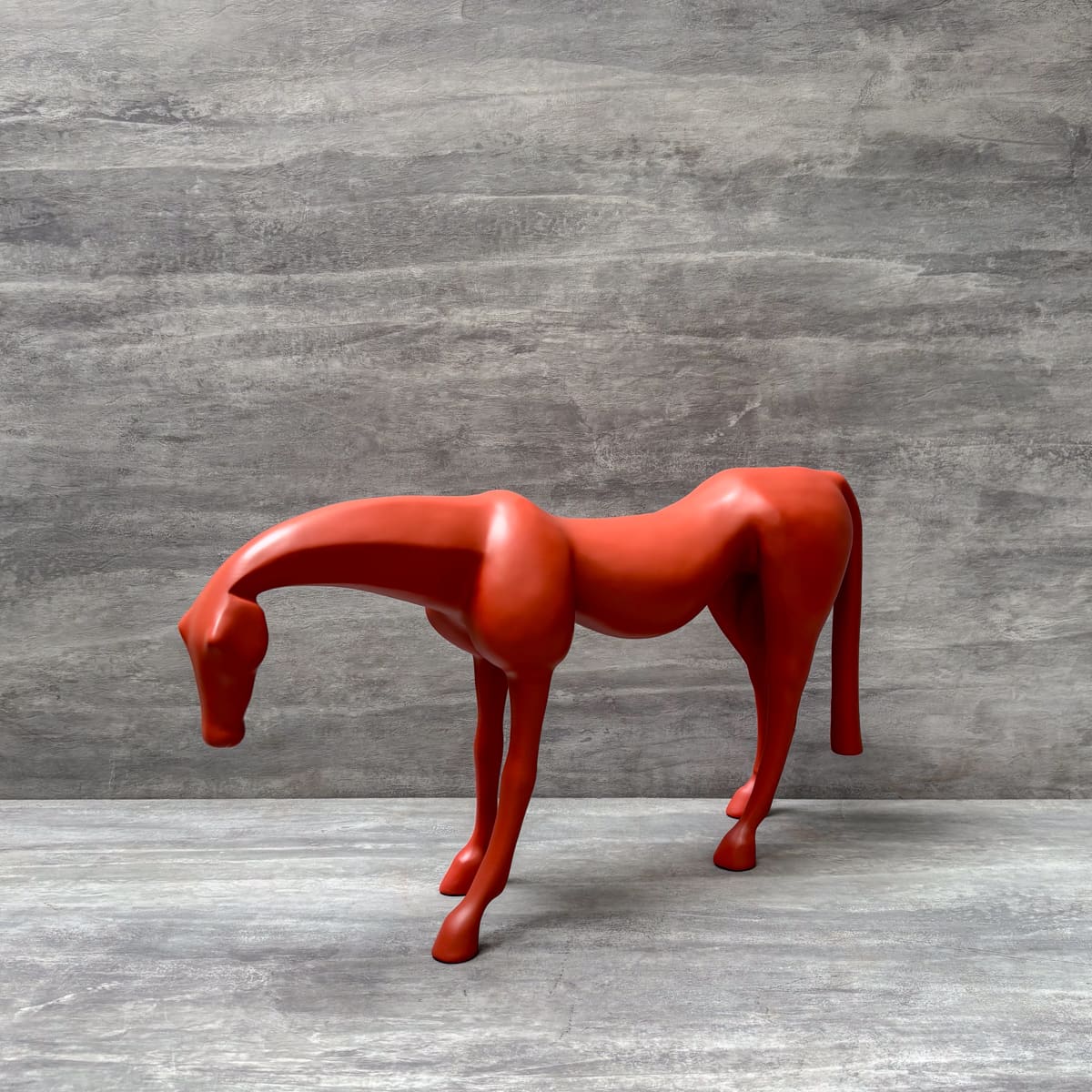 Minimalist Red Horse Sculpture - Home Artisan