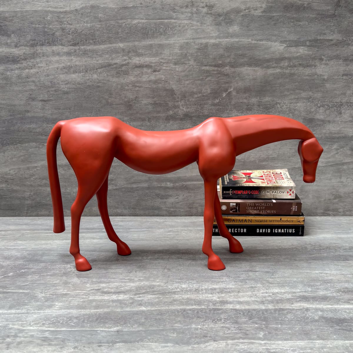 Minimalist Red Horse Sculpture - Home Artisan