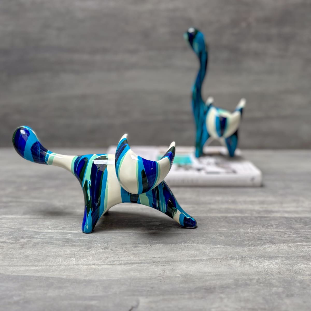 Multicolour Abstract Cat Figurine - Home Artisan