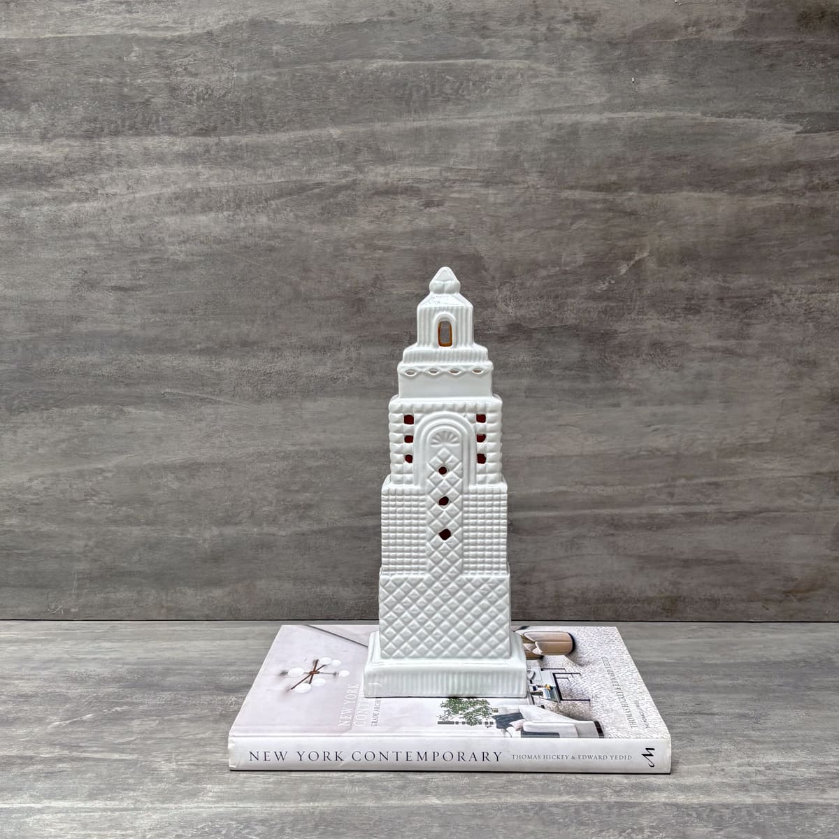 White Moroccan Tower Sculpture - Home Artisan
