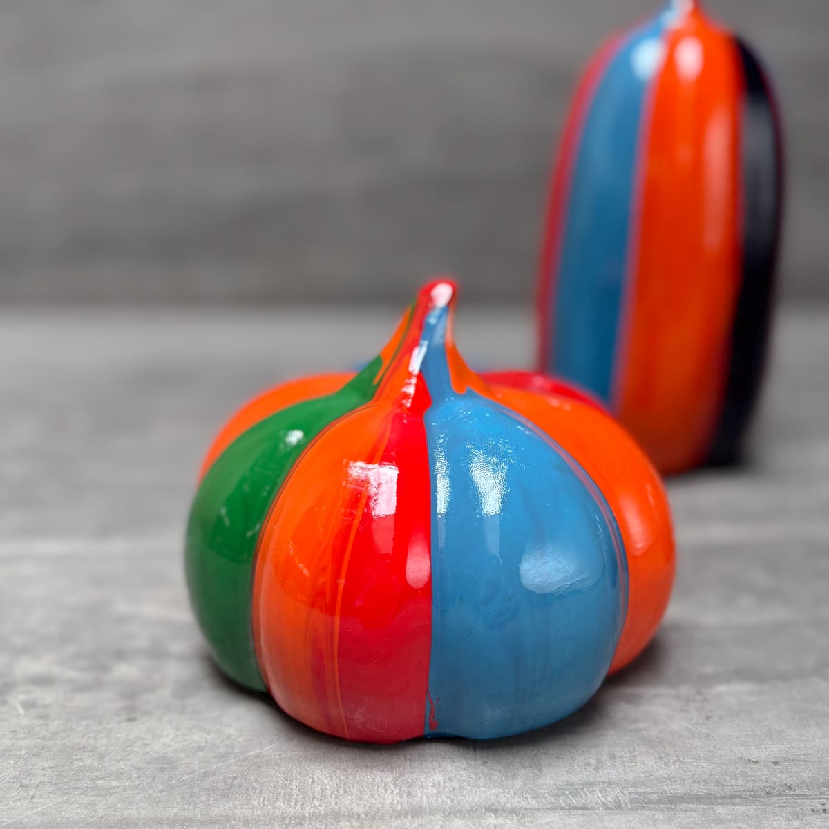 Striped Multicolor Pumpkin Decor Set of 3  - Home Artisan