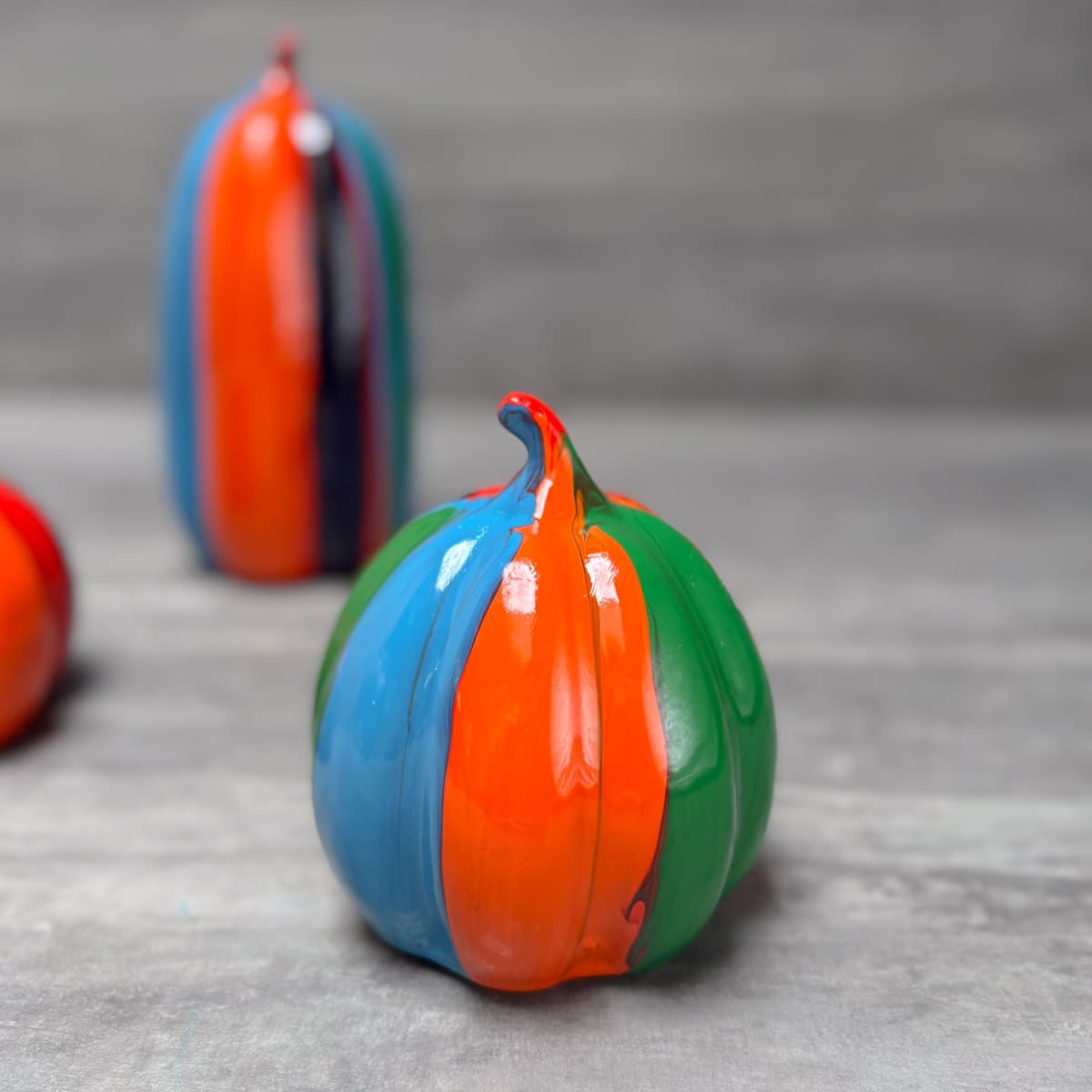Striped Multicolor Pumpkin Decor Set of 3  - Home Artisan