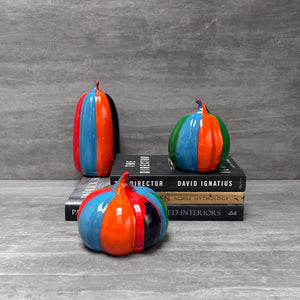 Striped Multicolor Pumpkin Decor Set of 3  - Home Artisan