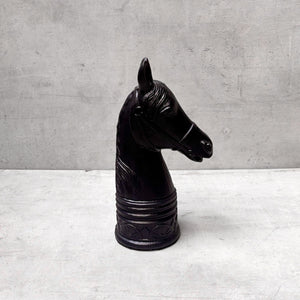 Royal Black Horse Head Metal Sculpture - Home Artisan