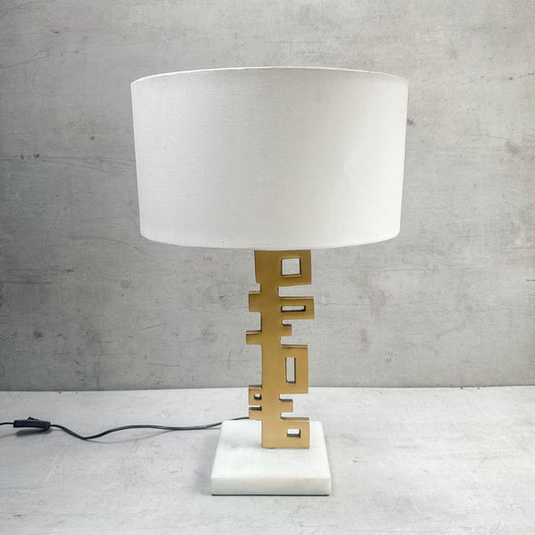 Faye Metal and Marble Table Lamp - Home Artisan