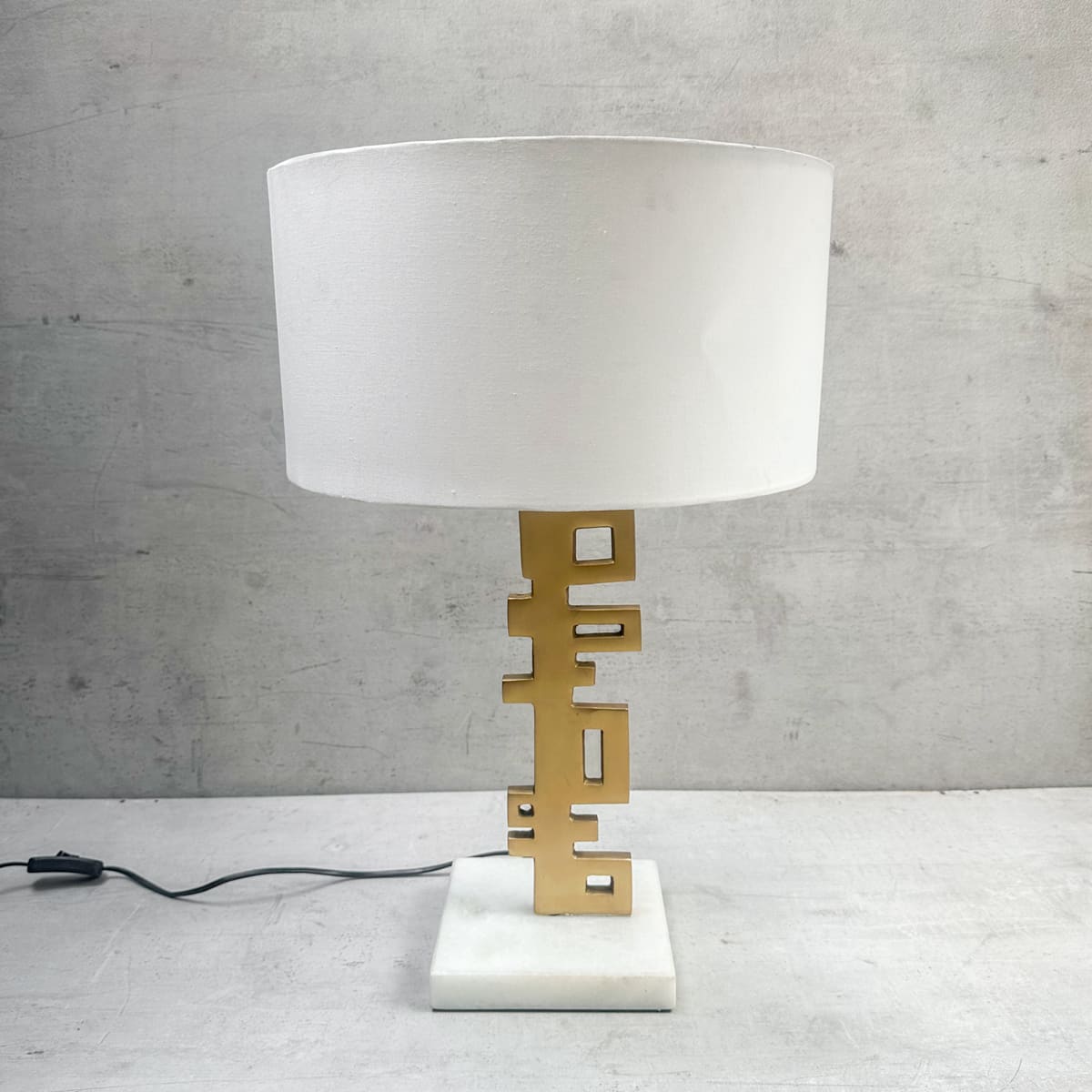 Faye Metal and Marble Table Lamp - Home Artisan