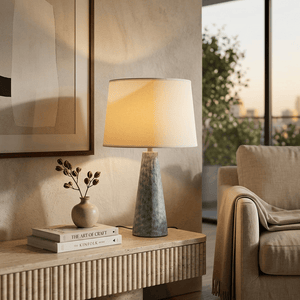 Speckled Blue Ceramic Table Lamp