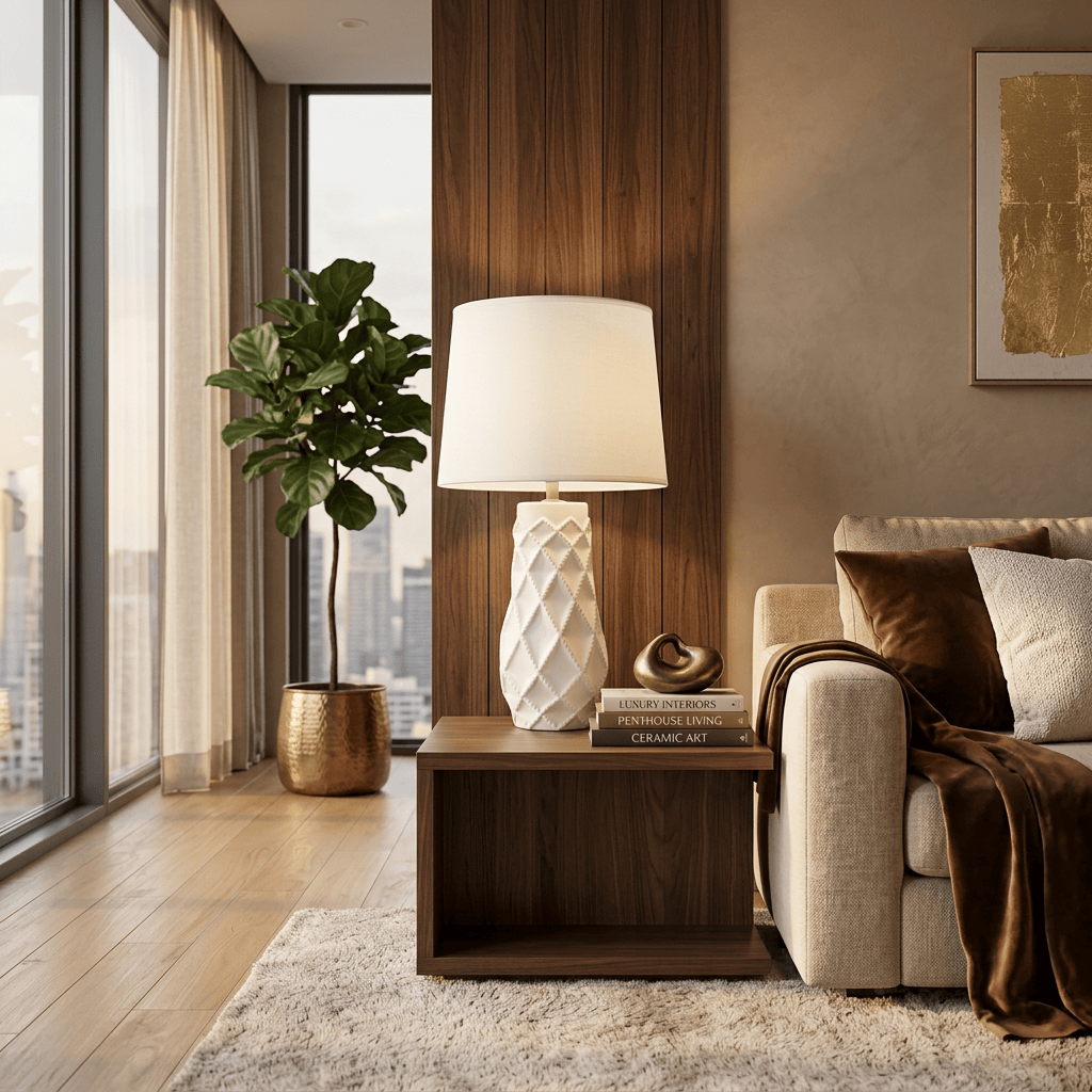 Ivory Ceramic Table Lamp