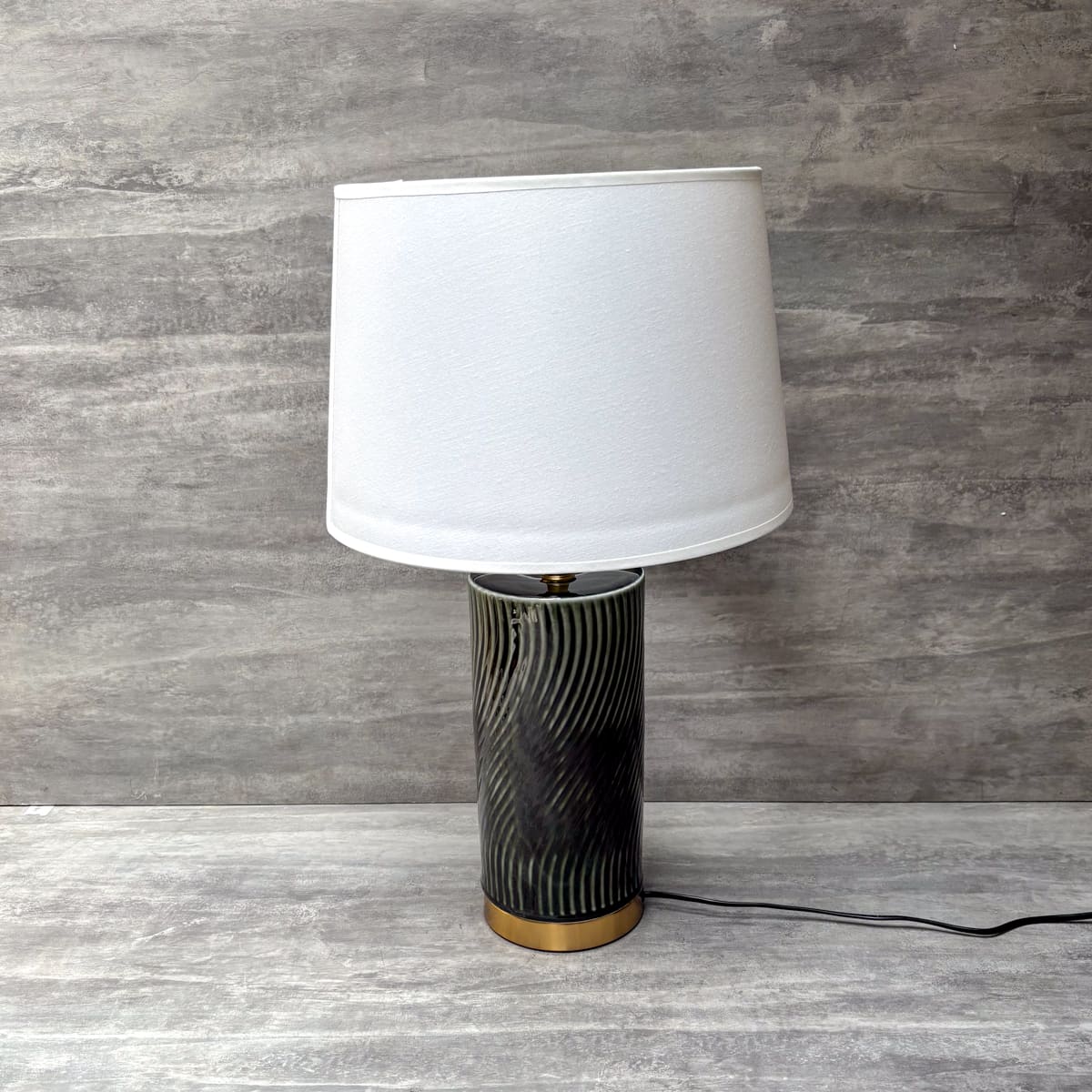 Green Ripple Ceramic Table Lamp