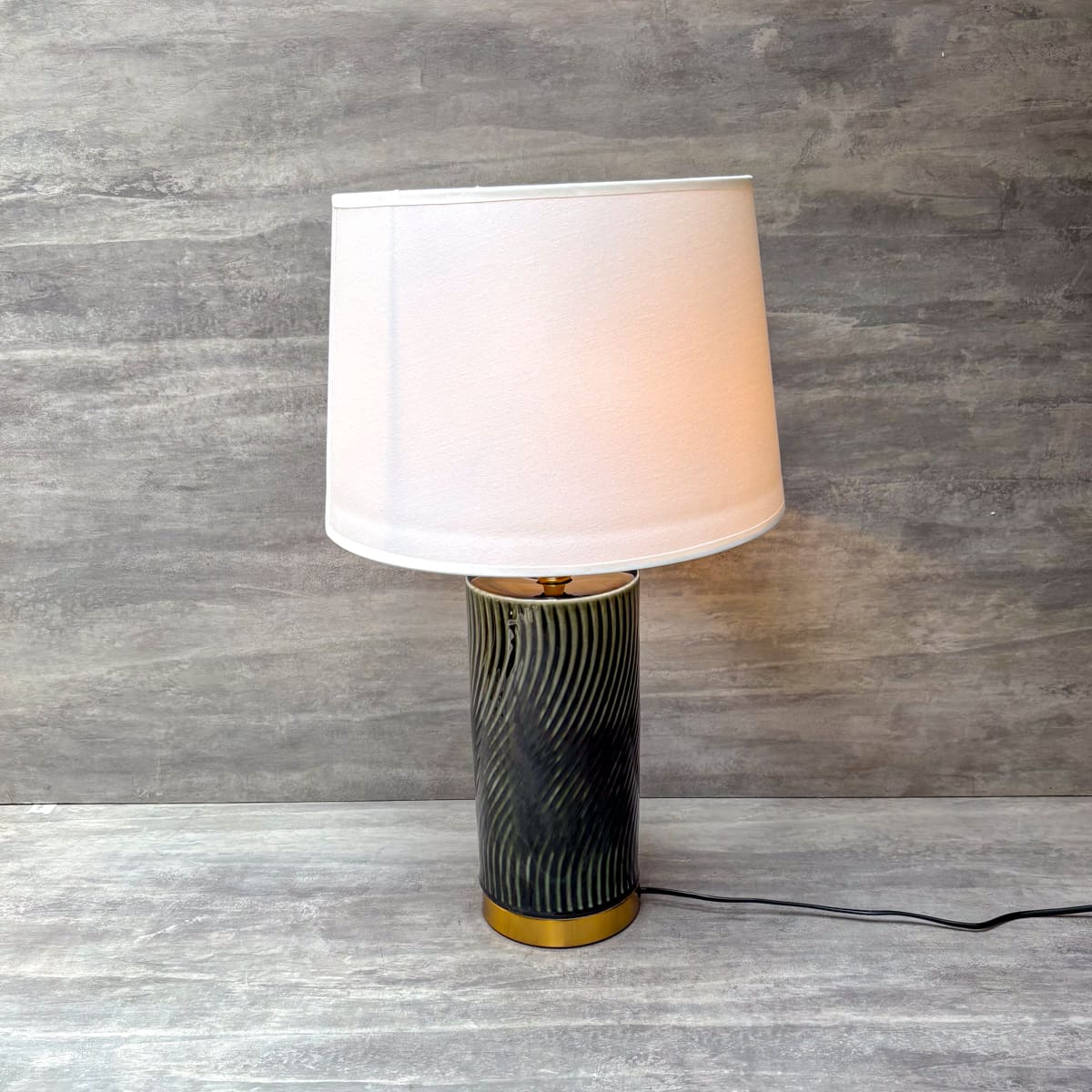 Green Ripple Ceramic Table Lamp