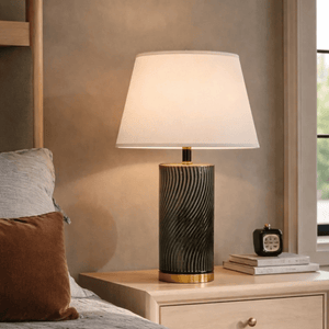 Green Ripple Ceramic Table Lamp