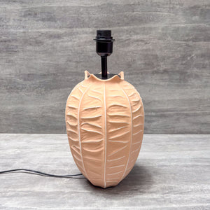 Terracotta Leaf Motif Ceramic Table Lamp (Large) - Home Artisan