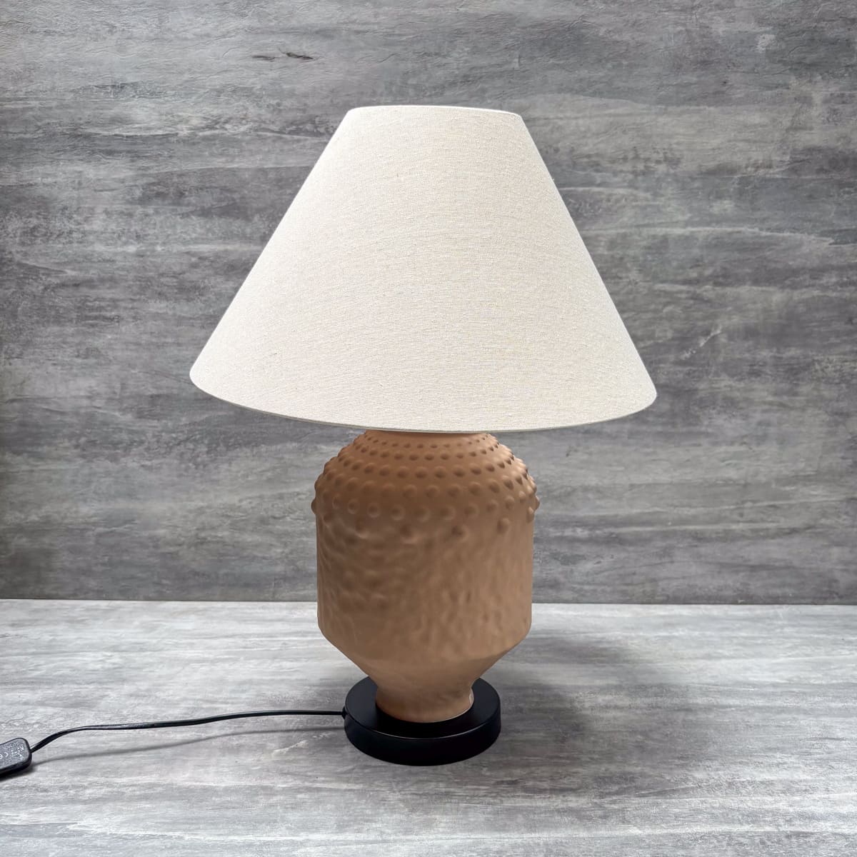 Textured Clay Ceramic Table Lamp - Home Artisan