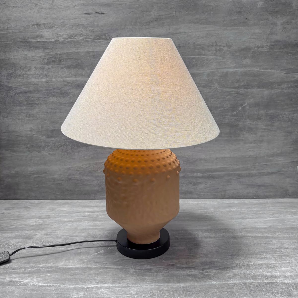 Textured Clay Ceramic Table Lamp - Home Artisan