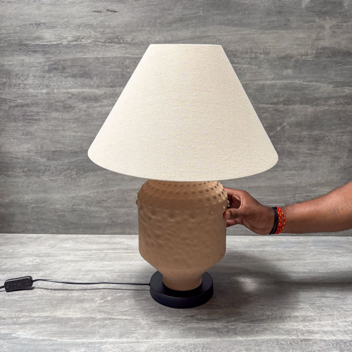 Textured Clay Ceramic Table Lamp - Home Artisan