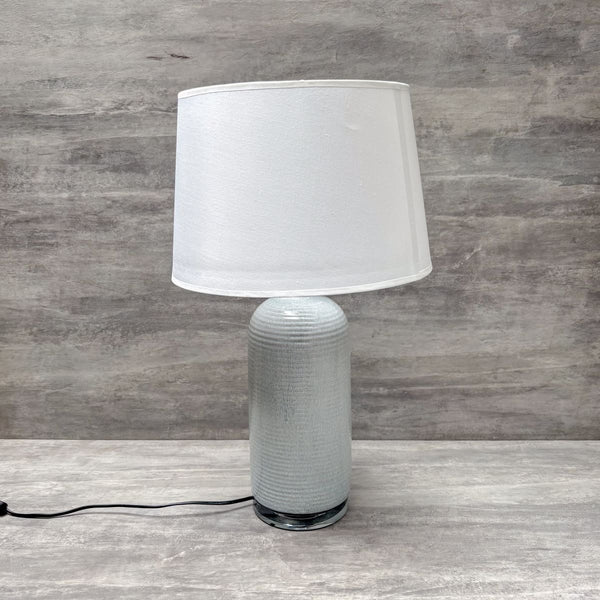 Tall Grey Cylinder Ceramic Table Lamp - Home Artisan
