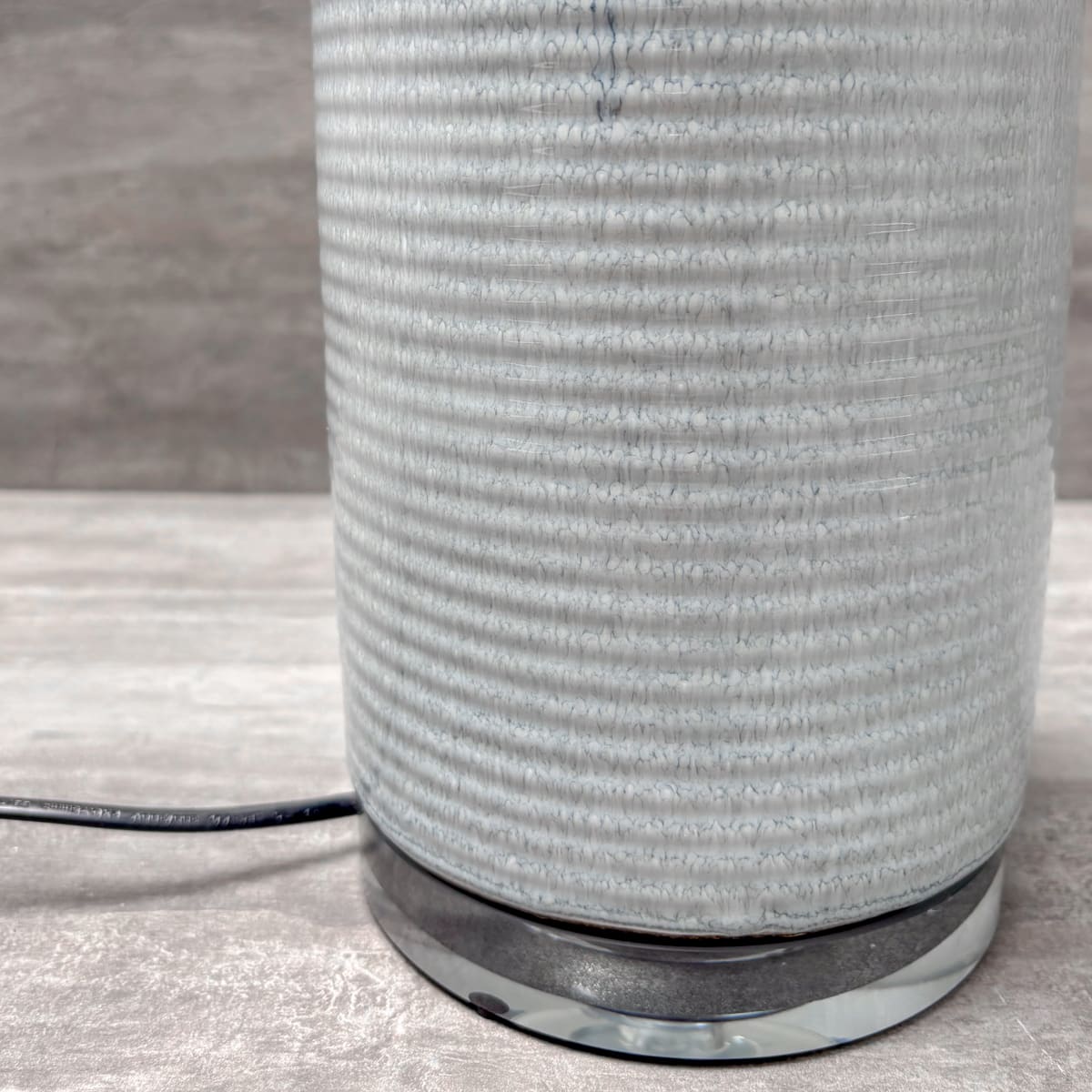 Tall Grey Cylinder Ceramic Table Lamp - Home Artisan