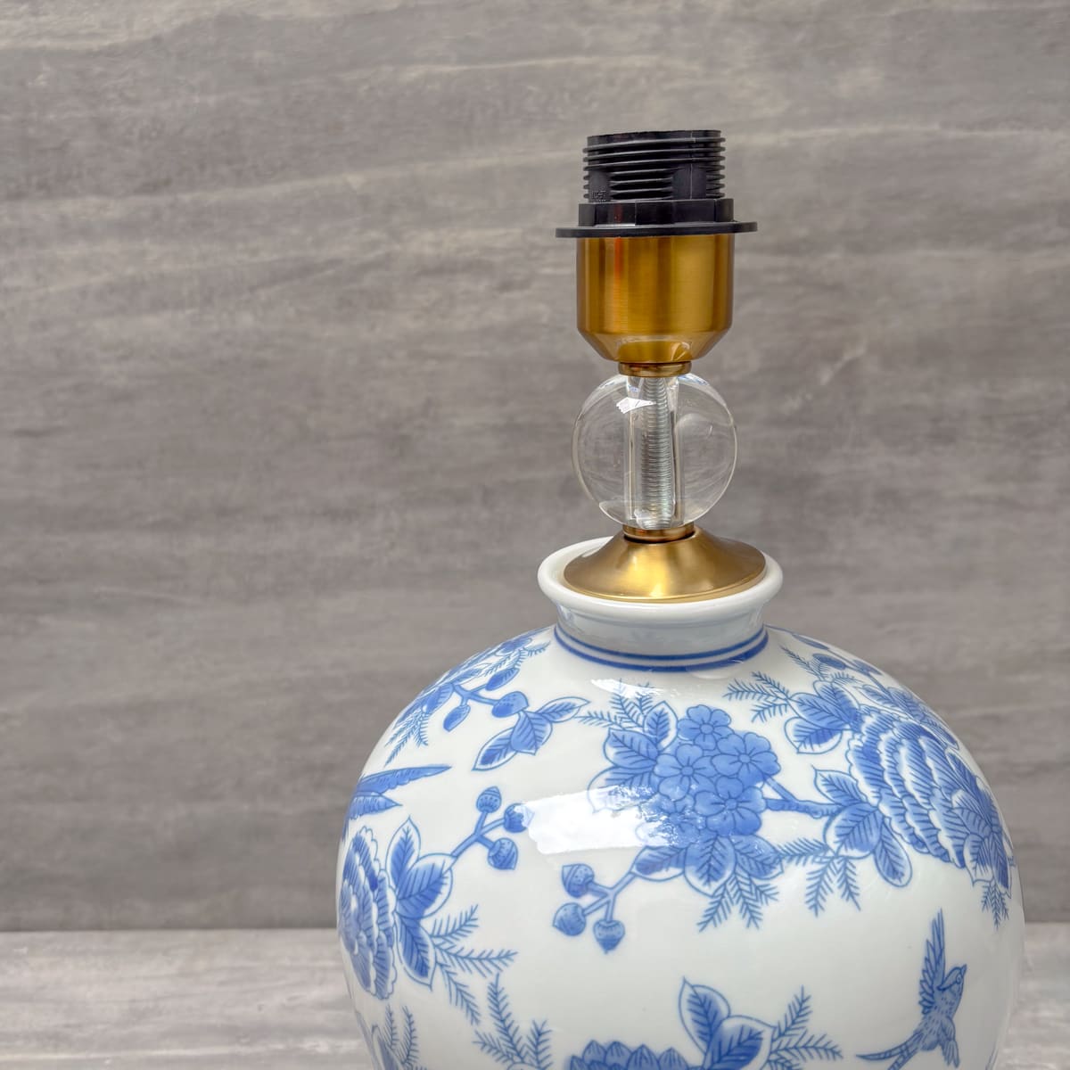 Blue Floral Ceramic Table Lamp - Home Artisan