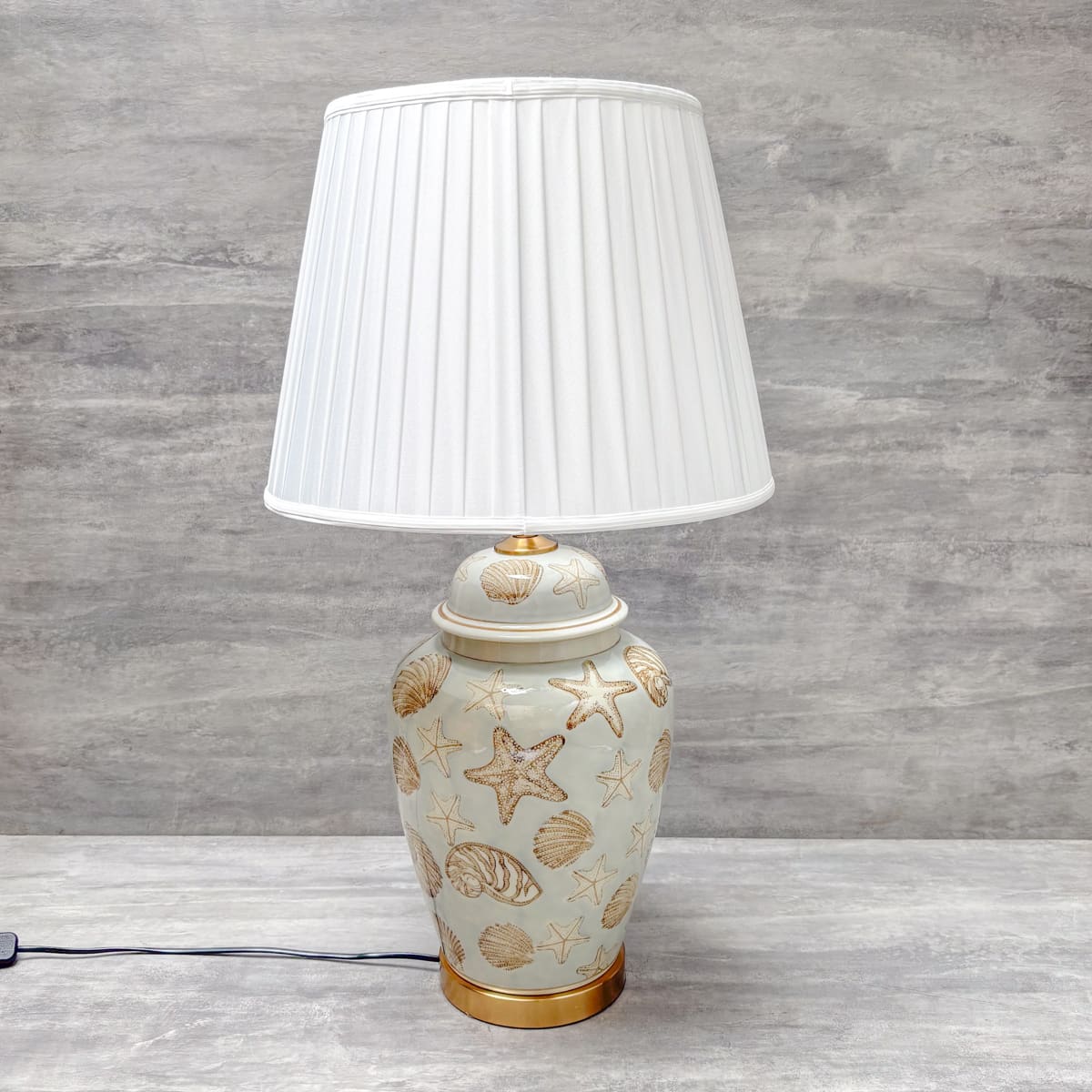 Coastal Shell Motif Ceramic Table Lamp - Home Artisan