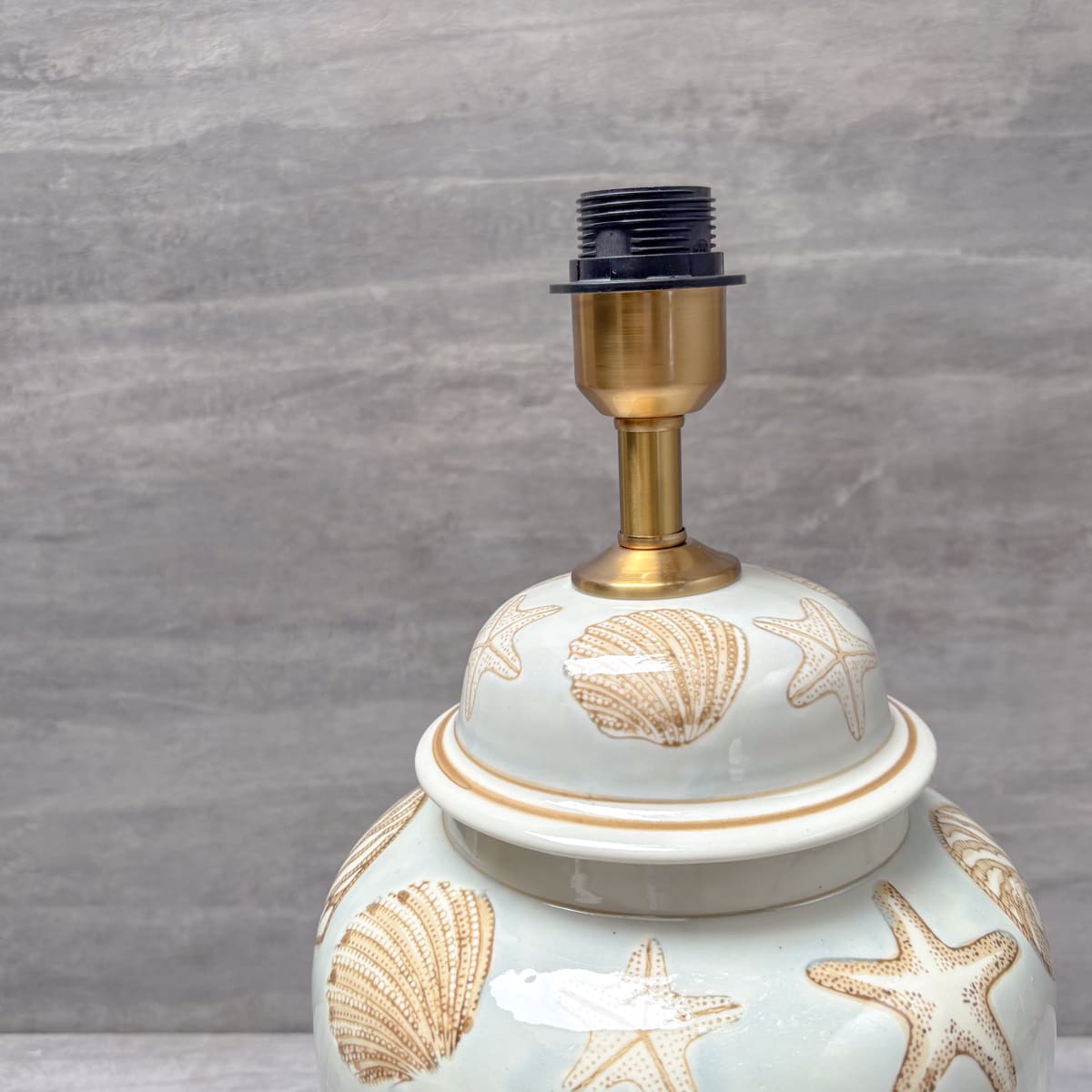 Coastal Shell Motif Ceramic Table Lamp - Home Artisan