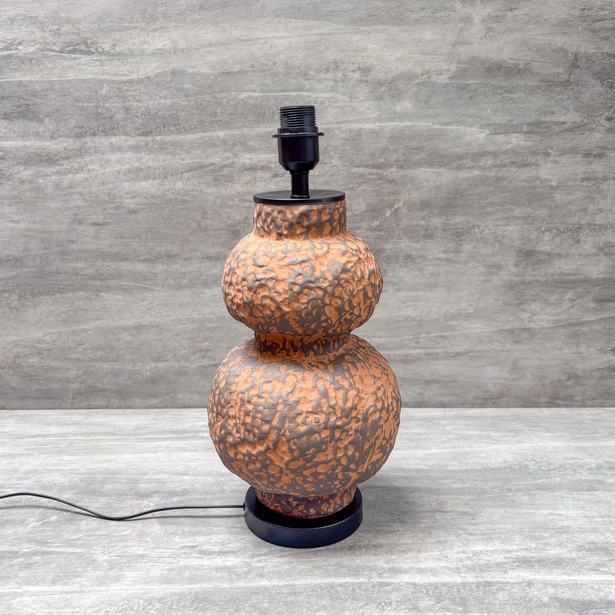 Rust Textured Gourd Ceramic Table Lamp - Home Artisan