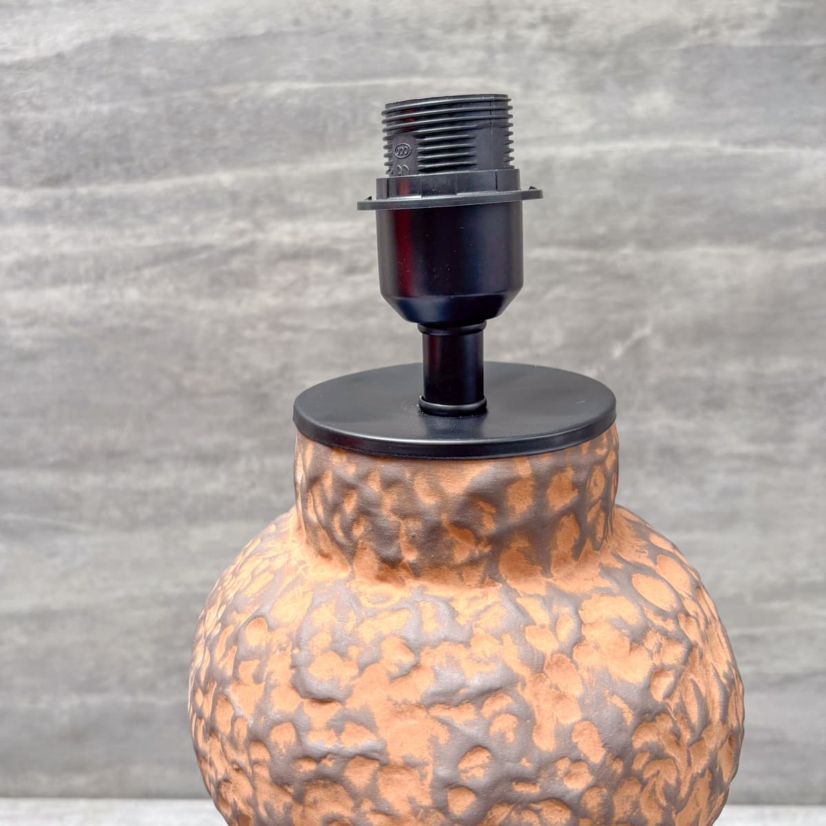 Rust Textured Gourd Ceramic Table Lamp - Home Artisan