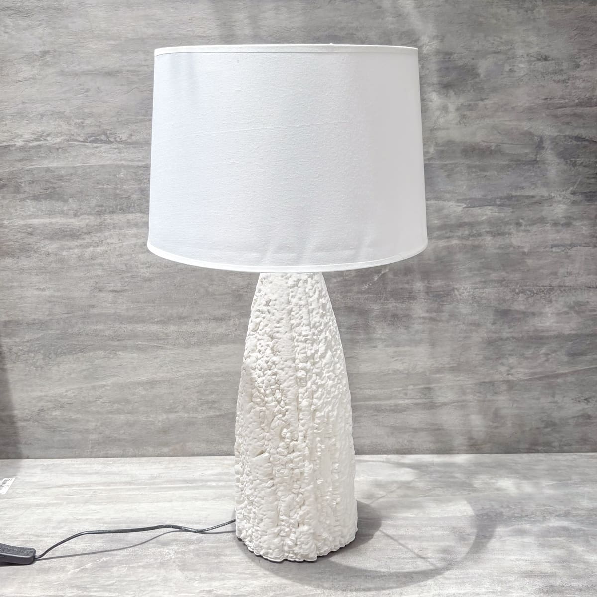 Coral Reef Textured White Ceramic Table Lamp - Home Artisan