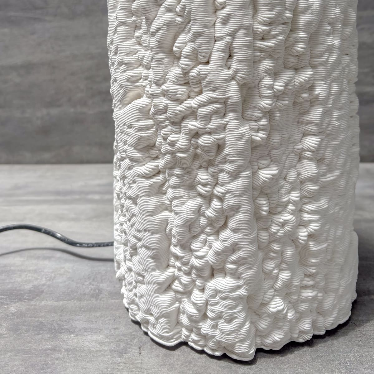 Coral Reef Textured White Ceramic Table Lamp - Home Artisan