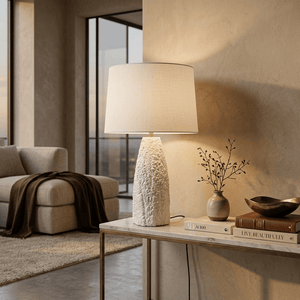 Coral Reef Textured White Ceramic Table Lamp