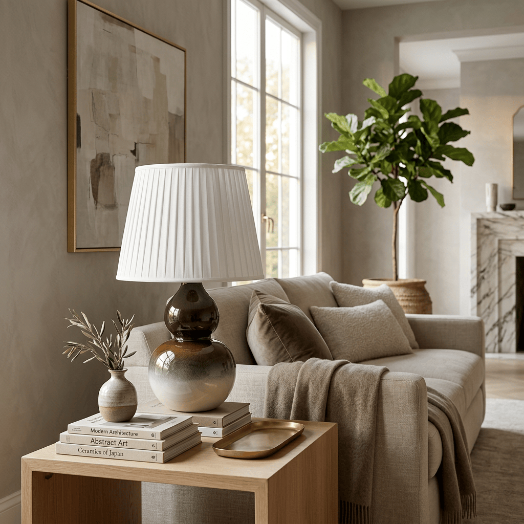 Gradient Glazed Orb Ceramic Table Lamp