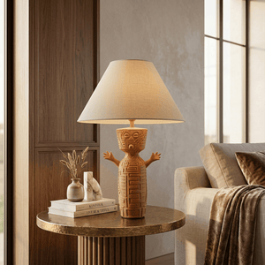 Tribal Totem Terracotta Table Lamp