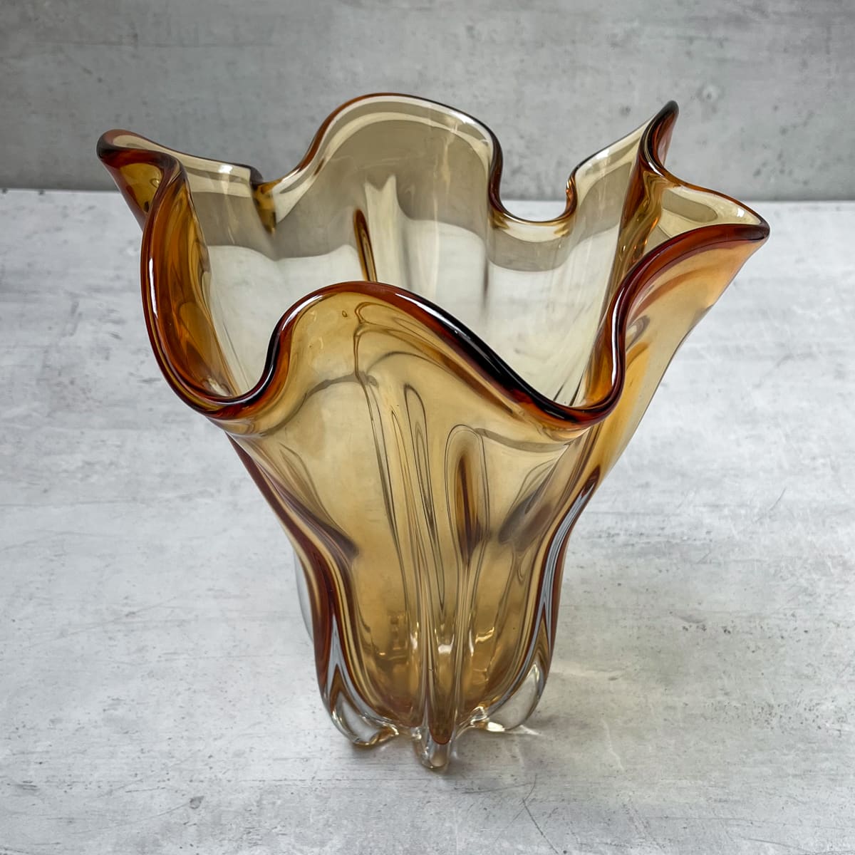 Cadyn Amber Opulent Glass Vase (Large) - Home Artisan