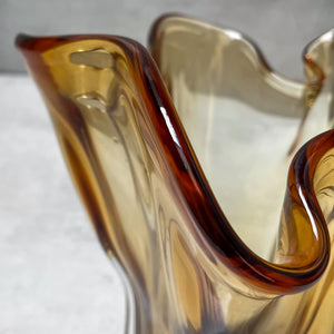 Cadyn Amber Opulent Glass Vase (Large) - Home Artisan