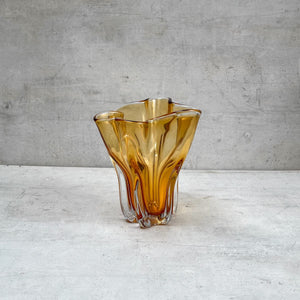 Cadyn Amber Opulent Glass Vase (Small) - Home Artisan