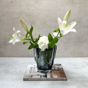 Leandra Smoky Opulent Glass Vase (Small) - Home Artisan