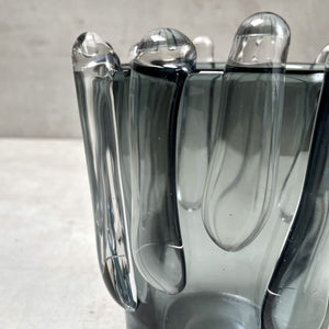 Leandra Smoky Opulent Glass Vase (Small) - Home Artisan