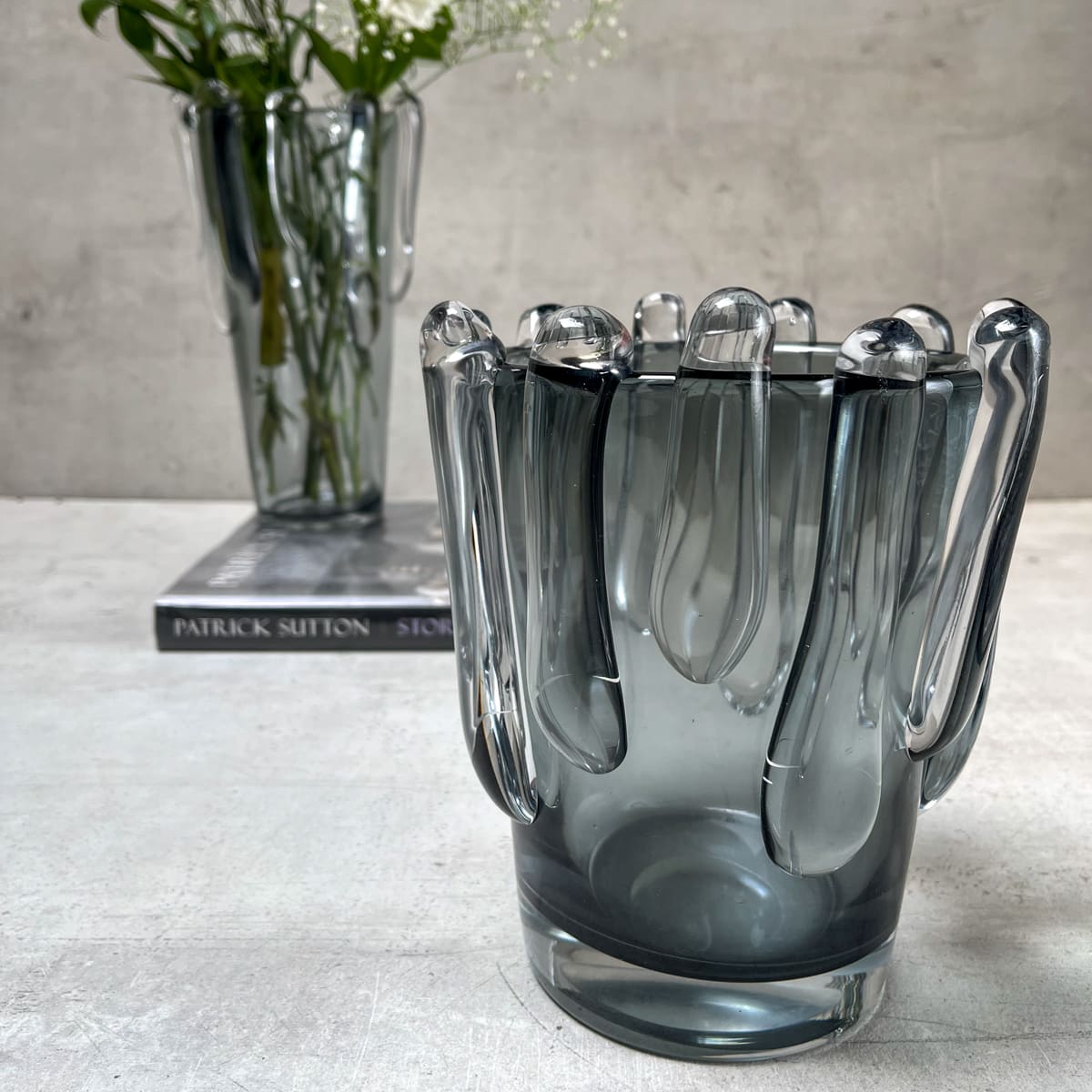Leandra Smoky Opulent Glass Vase (Small) - Home Artisan
