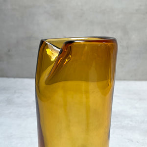 Varick Amber Opulent Glass Vase - Home Artisan